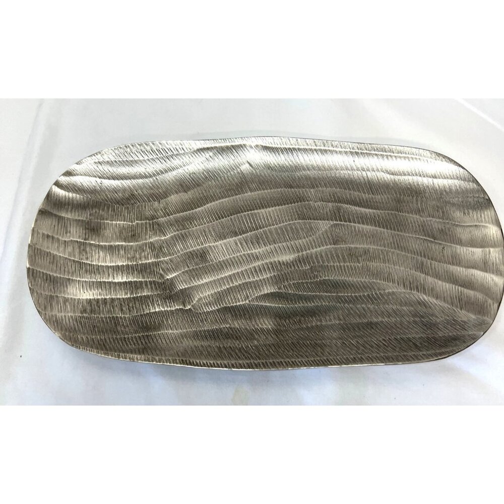 Scott Living Textured Metal Decorative Oval Tray 15" x 8''